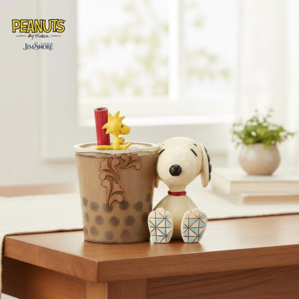 スヌーピー&ウッドストック タピオカティー 10.9cm | ジムショア ピーナッツ グッズ フィギュア 人形 置物 彫刻 Jim Shore 正規輸入品