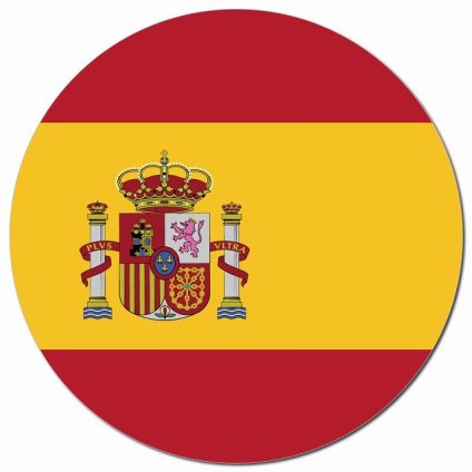 スペイン 国旗 Spain カーサイン 車 マグネットステッカー 給油口 マグネット 強力  直径13cm 丸型 National Flag 応援グッズ 看板 目印 店舗 レストラン 飲食店 デコ おしゃれ かわいい 屋外 屋内 防水 