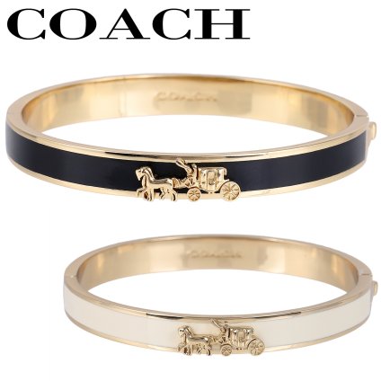 コーチ バングル エナメル ブレスレット ゴールド 馬車モチーフ 女性 レディース COACH 選べる2カラー 【335755GLD001 335755GLD100】 ジュエリー アクセサリー 【ラッピング無料 誕生日 お祝い プレゼント ギフト 贈り物】