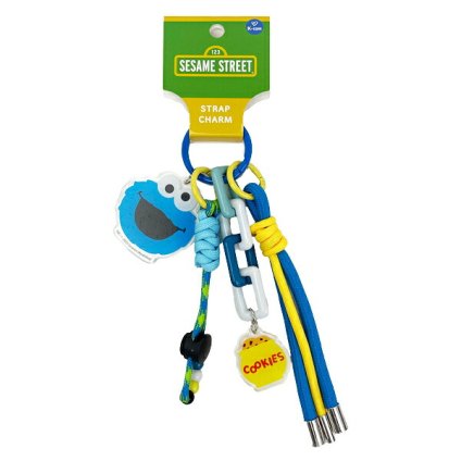セサミストリート クッキーモンスター ストラップチャーム キーホルダー (ブルー)