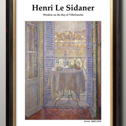 日本製 アンリ ル シダネル ヴィルフランシュ湾の窓 A3 サイズ ポスター アート おしゃれ 絵画 インテリア 北欧 イラスト マット紙 艶消し アートパネル 額 フレーム デザイン 壁掛け ギフト 新築祝い ディスプレイ  速達 送料無料