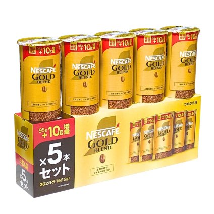 【10g増量】ネスカフェ ゴールドブレンド エコ＆システムパック 5本入り (105g×5) 約262杯分  詰め替え バリスタ対応 インスタントコーヒー まとめ買い 物価高対策 日常ストック