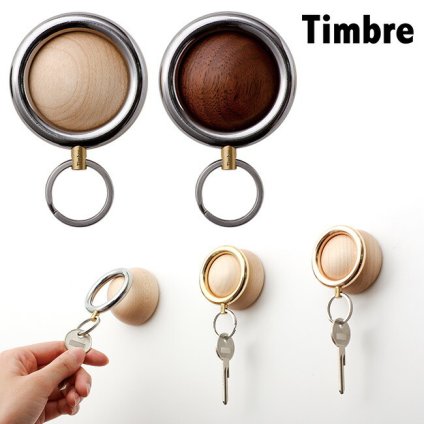 Timbre Wakka ティンブレ キーホルダー ワッカ クローム[鍵 カギ 壁掛け マグネット キーフック マグネットキーフック 一人暮らし 1人暮らし 鍵フック 鍵かけフック 鍵かけ フック]