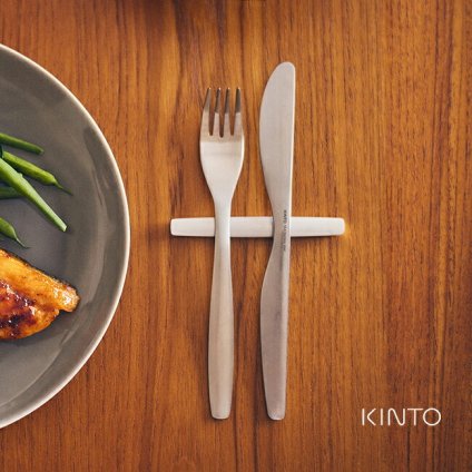 KINTO キントー HIBI カトラリーレスト 100mm[ナイフ フォーク スプーン 置き レスト モダン ステンレス 食洗機対応 食洗機 OK シンプル スタイリッシュ おしゃれ 食卓 和食 洋食 自宅 カフェ レストラン]