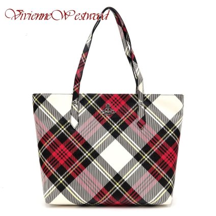 ヴィヴィアンウエストウッド トートバッグ レディース Vivienne Westwood 4205007D S0012 PF O101 NEW EXHIBITION TARTAN ニューエキシビション タータンチェック マルチカラー ショッパーバッグ オーブ