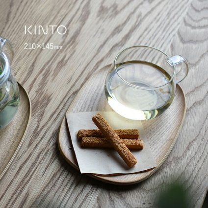 KINTO キントー UNITEA ノンスリップ トレイ 210×145mm ウィロー[コースター プレート 皿 おしゃれ 木製 茶托 木 シンプル ソーサー ナチュラル 茶たく 天然木 お菓子 お茶菓子 来客] 即納