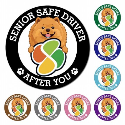 カーサイン 高齢者マーク SENIOR SAFE DRIVER チャウチャウ マグネット 強力 直径13cm 肉球 日本製 車 ステッカー