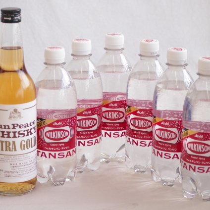 家飲みを、バーカウンターへ ハイボールウイスキー7本セット(ウィルキンソン炭酸 サンピース エキストラゴールド37度) 500ml×6本 600ml×1本