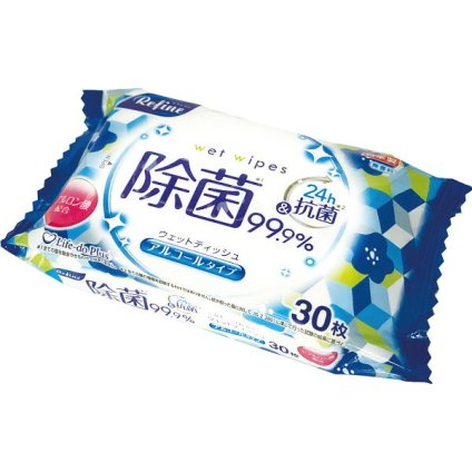 【直送】リファイン アルコール除菌おでかけウェットティッシュ [26-0583-023] 30枚入 除菌シート 衛生用品 携帯用 アルコール配合 日本製 旅行 アウトドア ギフト プレゼント 贈り物 ノベルティ 粗品 記念品 景品 お祝い 内祝い