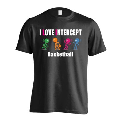 バスケ Tシャツ 半袖 メンズ ウェア レディース 練習着 ジュニア ドライ おもしろ tシャツ 速乾 名入れ スポーツ 女子 男子 チーム おしゃれ 文字入れ 「I LOVE INTERCEPT」 アートワークスコウベ 【送料無料】