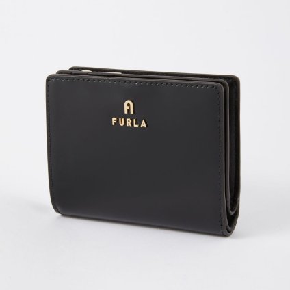 フルラ FURLA WP00307 T20000 二つ折り財布 カメリア レディース 財布 ミニ財布 レザー 本革 小銭入れ シンプル コンパクトウォレット ロゴ 折りたたみ ギフト CAMELIA WALLET プレゼント お祝い 記念 ブラック