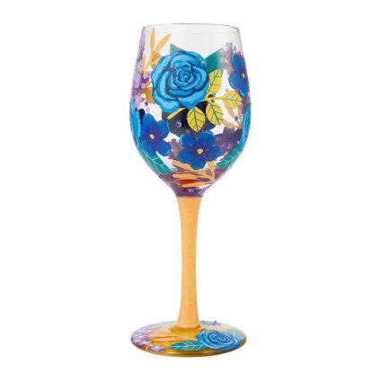 Lolita ワイングラス BLUE FLORALS 22.4cm ブルーフローラル | かわいい おしゃれ ポップ モダン デザイン食器 アート ロリータ･ヤンシー 正規輸入品