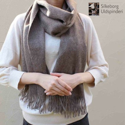 Silkeborg Uldspinderi シルケボー ウルドスピンデリ ベビーアルパカ ストール 30×200cm[ストール マフラー 男性用 女性用 メンズ レディース 男女兼用 無地 チェック ベビーアルパカ おしゃれ シンプル エレガント 北欧 ブランド]