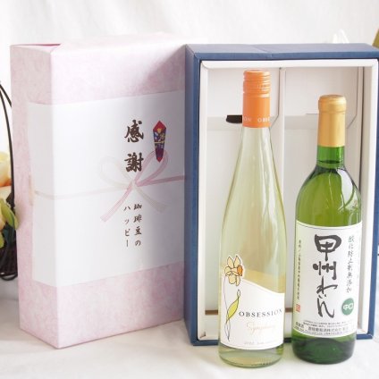 感謝の贈り物ボックス 華やかな香りカリフォルニアワインと国産ワインセット(蒼龍 酸化防止剤無添加 甲州わいん 中口(山梨県)720mlアイアンストン オブセッション シンフォニー(アメリカ)750ml