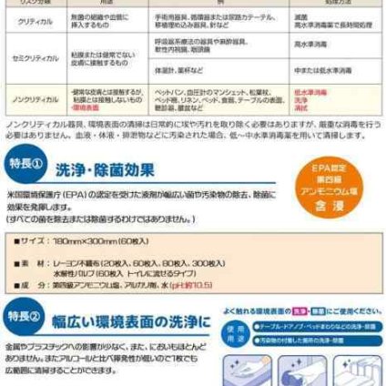 ハクゾウメディカル 環境除菌ウェットクロス Vロック EPA認定 界面活性剤配合 高機能 清掃 シート 大判 60枚入 プロ仕様 衛生管理 拭き取り 家庭 オフィス 施設 病院 介護 3395006