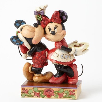 ミッキーとミニー ヤドリギ 18cm クリスマス | ディズニー トラディションズ ジムショア グッズ フィギュア 人形 置物 彫刻 Jim Shore 正規輸入品