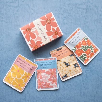 瑠璃の華 四季の蜂蜜紅茶（4種セット）ギフト 春｜瀬戸内れもんと蜂蜜 夏｜白桃と蜂蜜 秋｜生姜と蜂蜜 冬｜苺と蜂蜜