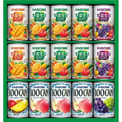 カゴメ すこやかファミリーギフト [26-2889-066] KSR-20H ジュース 詰め合わせ 15本 野菜生活100 野菜ジュース フルーツジュース 100CAN 100パーセント 紙パック 常温 飲料 お歳暮 お中元 ギフト プレゼント 内祝い お返し