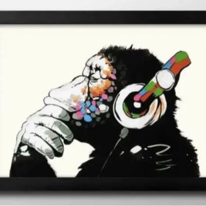 バンクシー Dj Monkey A3 サイズ ポスター アート おしゃれ 絵画 インテリア 北欧 イラスト マット紙 艶消し アートパネル 額 フレーム デザイン 壁掛け ギフト 新築祝い ディスプレイ 引越し祝い　新生活　空間デザイン 