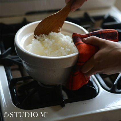 1-2W studio m’ スタジオエム ビュエ ご飯鍋[ごはん鍋 2合炊き 土鍋 ごはん土鍋 ご飯土鍋 2合 陶器 鍋 直火 ガス 電子レンジ オーブン 直火OK ガスOK 一人暮らし 両親 夫婦 食卓]