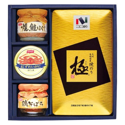 ニコニコのり 焼のり･カニ缶･瓶詰詰合せ ／セット・詰め合わせ 海苔 乾物 食品 お中元 御中元 ギフト 夏ギフト 暑中見舞 残暑見舞 時期 いつ お礼 お返し グルメ のし お盆 初盆 新盆 お供 御供 ギフト 2026 送料無料 ギフト プレゼント プチギフト 内祝い 快気祝い 出産祝い 結婚祝い 引出物 新築祝い お返し
