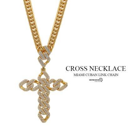 6面カット ダブル喜平ネックレス 18k gp クロス ゴールド 18金 仕上げ CZ 十字架 ツイスト ペンダント メンズ HIPHOP b系 50cm 60cm 男性