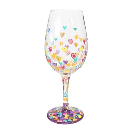 Lolita ワイングラス HEARTS A MILLION TOO 22.4cm ハートもめいっぱいに | かわいい おしゃれ ポップ モダン デザイン食器 アート ロリータ･ヤンシー 正規輸入品