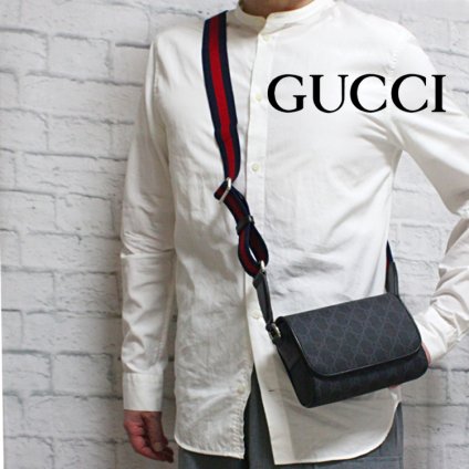 【人気モデル】グッチ GUCCI ショルダーバッグ 斜め掛けバッグ ミニバッグ メンズバッグ GGスプリーム 黒 ブラック 791741 ブランド ギフト プレゼント【送料無料】