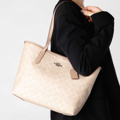 コーチ COACH MEDIUM CITY TOTE BAG IN SIGNATURE CANVAS ミディアム シティ トート バッグ シグネチャー キャンバス CDX82 レディース バッグ