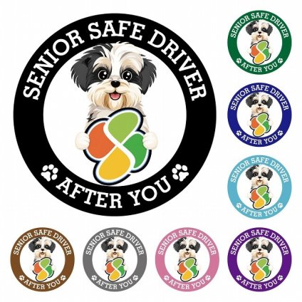 カーサイン 高齢者マーク SENIOR SAFE DRIVER マルックス ステッカー シール 直径13cm 肉球 日本製 車