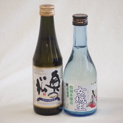 優雅に広がる奥の松の余韻と、香りでときめくフルーティーな地酒2本セット(奥の松 純米大吟醸スパークリング（福島県） 岩村醸造 女城主特別本醸造生貯蔵酒（岐阜県）) 290ml×1本 333ml×1本