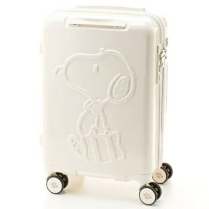 スヌーピー ジッパータイプ スーツケース(32L) ホワイト キャリーバッグ 送料込み