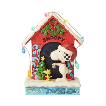 スヌーピー クリスマス ドッグハウス 17.8cm クリスマス | ジムショア ピーナッツ グッズ フィギュア 人形 置物 彫刻 Jim Shore 正規輸入品