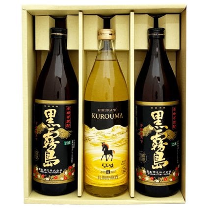 誕生日プレゼント 奉献 お供え 人気の宮崎 芋・麦焼酎３本ギフトセット 黒霧島×2本・ひむかのくろうま長期貯蔵×1本 各900ml・25度 焼酎ギフト プレゼント 出産 お祝い 内祝い お返し