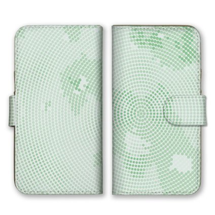 ＼全機種対応／ スマホケース 手帳型 スマホカバー 手帳タイプ スマートフォン ケース カバー ドット 点描 サークル グリーン かわいい おしゃれ かっこいい カードホルダー付き カード収納 合皮 合成レザー