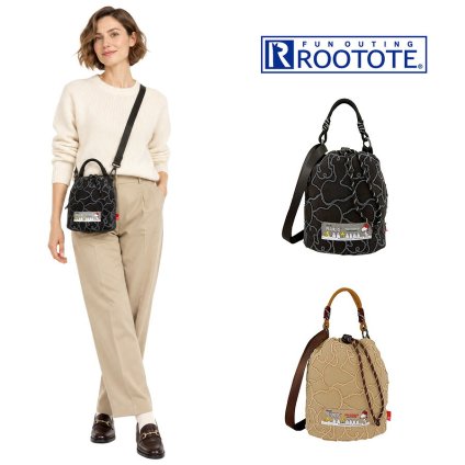 ROOTOTE ルートート IP.ベビールーキンチャク.キルト.ピーナッツ1N ショルダー 斜め掛け スヌーピー レディース 普段使い 使いやすい かばん カバン 鞄 バッグ