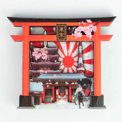 木製マグネット 東京（鳥居） 浅草 立体マグネット 3D お土産 日本 土産 souvenir JAPAN Magnets ご当地 外国人 スーベニア ジャパン