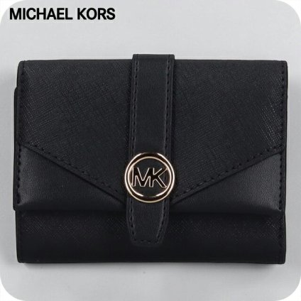 マイケルコース 二つ折り財布 二折財布 コンパクト レディース アウトレットブランド MICHAEL KORS グリニッチ 35S5GGRE6L-BK BLACK