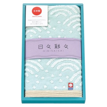 日々彩々 フェイスタオル ブルー  ／タオル 日用品・ヘルスケア お中元 御中元 ギフト 暑中 残暑 お盆 初盆 新盆 お供 御供 ギフト 2026 送料無料 ギフト プレゼント プチギフト 内祝い 快気祝い 出産祝い 結婚祝い 引出物 新築祝い お返し