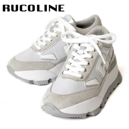 ルコライン スニーカー ルコライン 靴 RUCO LINE RUCO-015GY PAILLETES スパンコール グレー Rマーク 新ソールタイプ 厚底 ローカット ファスナー無し
