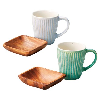 リップル ペアマグ&トレー  ／マグカップ・ティーカップ コーヒー・お茶用品 キッチン用品 敬老の日 プレゼント ギフト お彼岸 お供え 秋 2026 送料無料 ギフト プレゼント プチギフト 内祝い 快気祝い 出産祝い 結婚祝い 引出物 新築祝い お返し