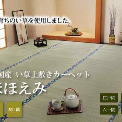 い草 上敷き ほほえみ 本間1畳 約95×191cm 日本製 国産 九州産 畳 カビ防止 抗菌 防臭 青森ヒバ加工 ラグ カーペット ござ 双目織 両面使える 夏用 涼しい 和室 汚れ防止 リフレッシュ 1畳 1帖
