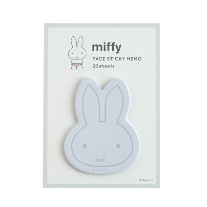 ミッフィー miffy フェイス付箋 グレー 文具 日本製