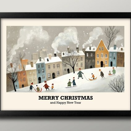 日本製 メリー クリスマス Xmas Christmas サンタクロース ビンテージイラスト A3 サイズ ポスター アート おしゃれ 絵画 インテリア 北欧 イラスト マット紙 艶消し アートパネル 額 フレーム デザイン 壁掛け ギフト 新築祝い ディスプレイ  速達 送料無料