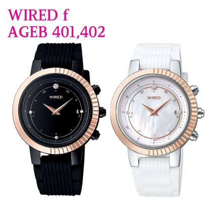 WIRED f(ワイアード エフ)  AGEB401,402  TOKYO GIRL MIX Bluetooth シリコンバンド カラー(ブラック,ホワイト )  生産終了 稀少 10代から20代向け かわいさとクールさを兼ね備えたデイリーウォッチ。