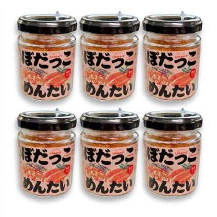 ぼだっこめんたい　6個セット しょっぱーい 激辛口(塩辛い) 塩鮭と明太子のマリアージュ ご飯のお供 【秋田名物】鮭 サケ 鮭フレーク 紅鮭 めんたいこ ソウルフード お茶漬け グルメ 秋田のおみやげ 大人気 お茶漬けの素 瓶詰 その他惣菜・おつまみ【送料無料】