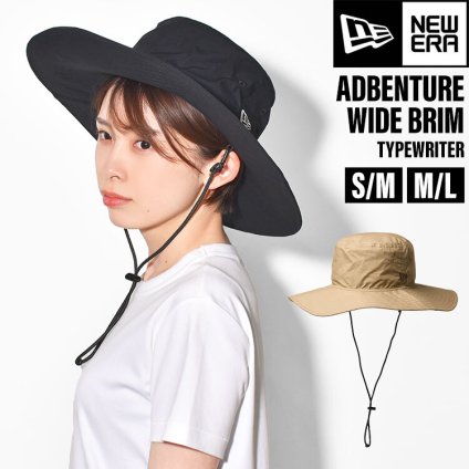 サファリハット ニューエラ NEWERA メンズ レディース アドベンチャーハット つば広 14744799 14744800 紫外線対策 日よけ 帽子 あご紐付き ブラック ベージュ 黒 アウトドア カジュアル アウトドア フェス 小顔効果 コットン おしゃれ ロゴ シンプル 無地 ユニセックス 夏