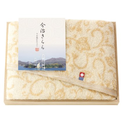 今治きらら 日本製 愛媛今治 木箱入フェイスタオル ベージュ  ／タオル 日用品・ヘルスケア お中元 御中元 ギフト 暑中 残暑 お盆 初盆 新盆 お供 御供 ギフト 2026 送料無料 ギフト プレゼント プチギフト 内祝い 快気祝い 出産祝い 結婚祝い 引出物 新築祝い お返し