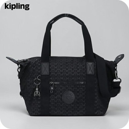 キプリング ボストンバッグ レディース ブランド Kipling アート ミニ ミニボストンバッグ 2WAY K15410-K59 Signature Emb 黒
