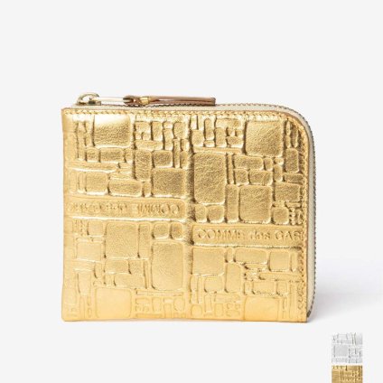 コムデギャルソン COMME DES GARCONS EMBOSSED LOGOTYPE エンボスロゴタイプ HALF ZIP WALLET ハーフジップ ウォレット SA3100EG ミニ財布 L字ファスナー コインケース ユニセックス 財布